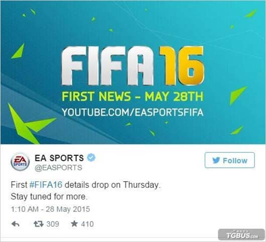 官方表示《FIFA16》相关消息于明天正式公开